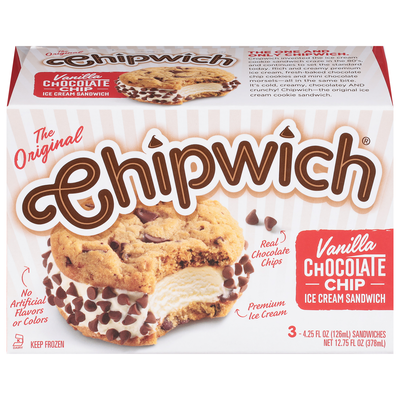 Pure Vanilla Chocolate Chip Cookie Sandwiches Dark Chocolate