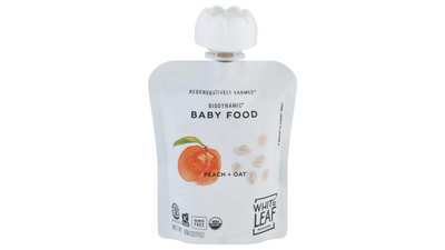 White Leaf Provisions Biodynamic Organic Peach & Oat Baby Food