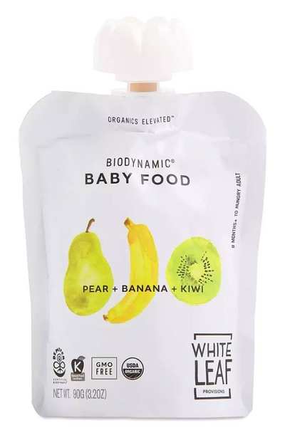 White Leaf Provisions Biodynamic Pear, Banana & Kiwi Biodynamic Baby Food
