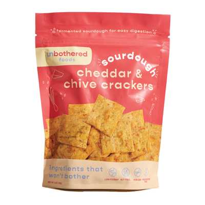 Unbothered Foods Sourdough Cheddar & Chive Crackers