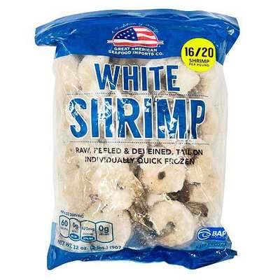 Great American Seafood Imports Co. Raw Peeled & Deveined Tail On - White Shrimp
