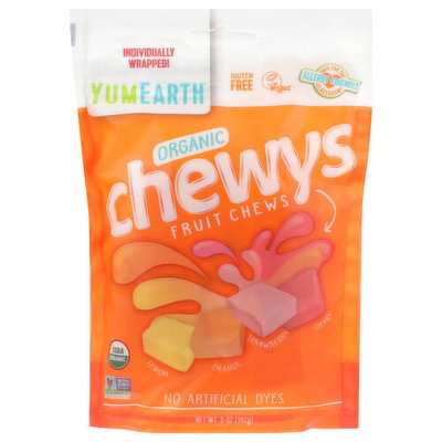 YumEarth Strawberry Cherry Orange Lemon Organic Fruit Chewys Candy